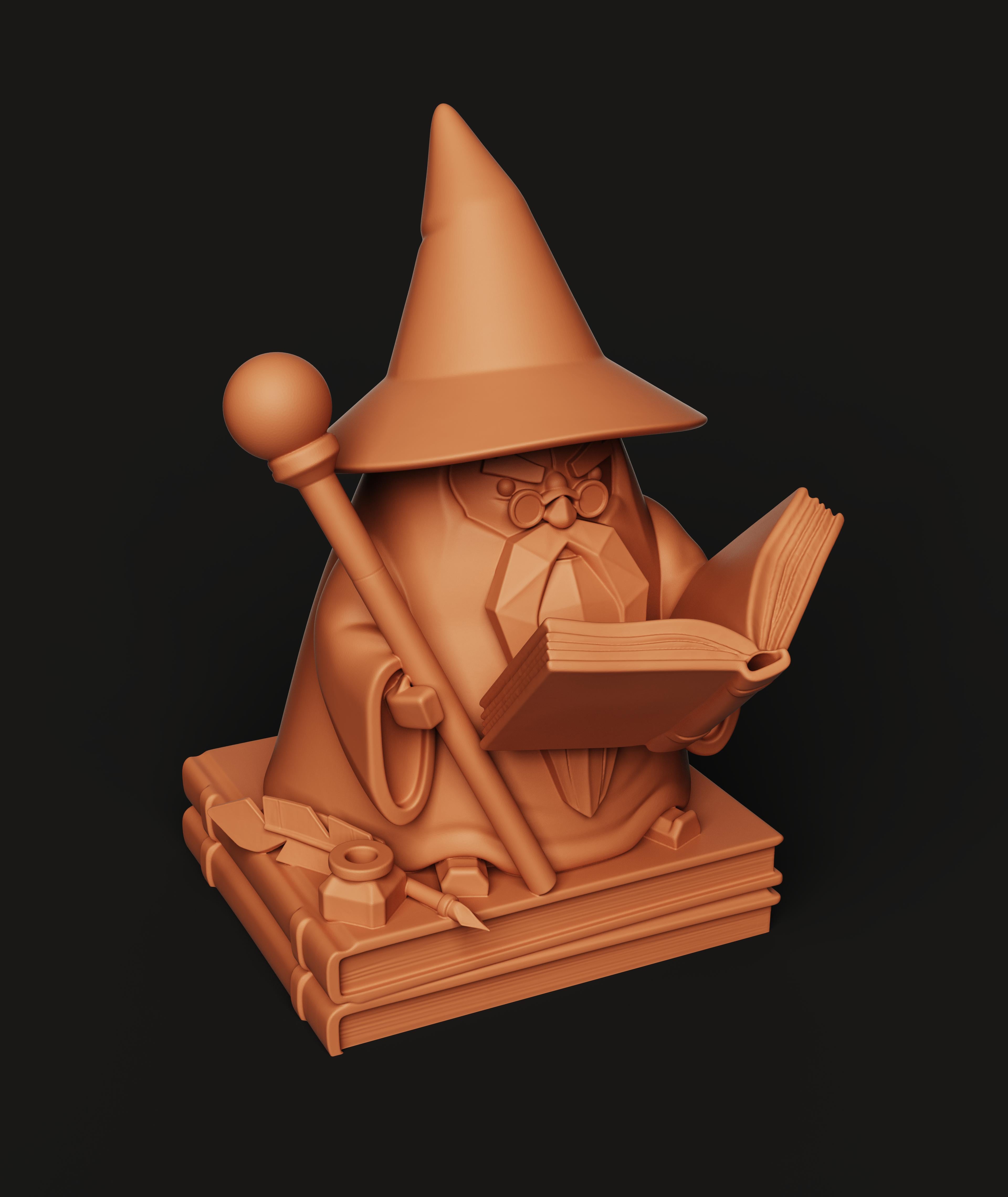 Wizard Reading Book Multi-Color 3MF | Fantasy Print | Bambu Ready 3d model