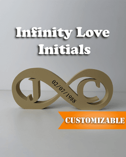 Infinity Love Initials 3d model