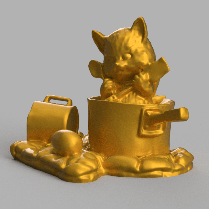 Cooking Cat 3d model