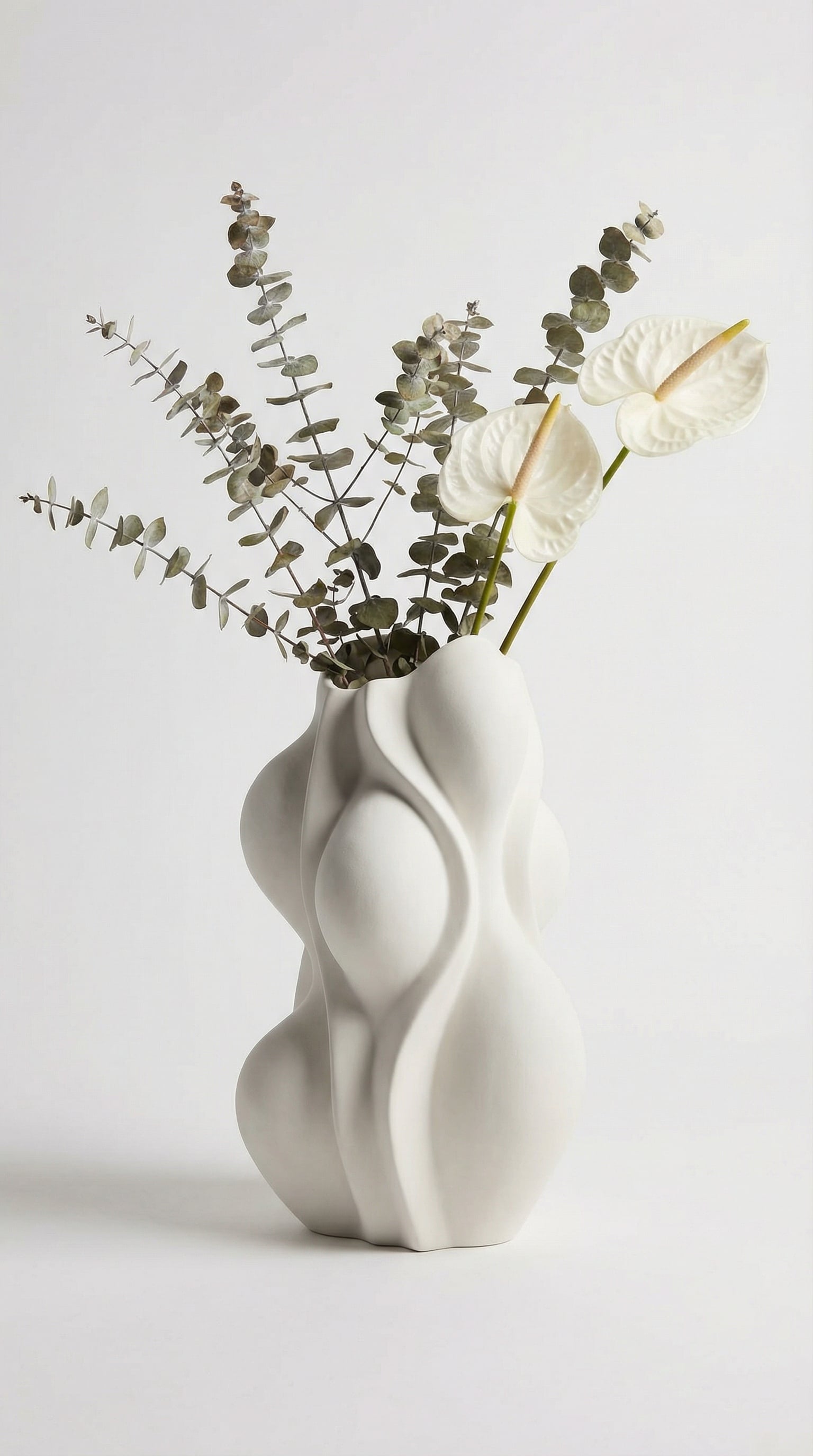 Sculptural Organic Flower Vase - Modern Minimalist Home Decor 3d model