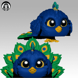 Peacock Puffling - Exclusive Model 3d model