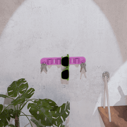 Modular Wall-Mounted Sunglasses and Key Organizer Rack 3d model
