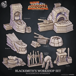 Blacksmith's Workshop Set (Pre-Supported) 3d model