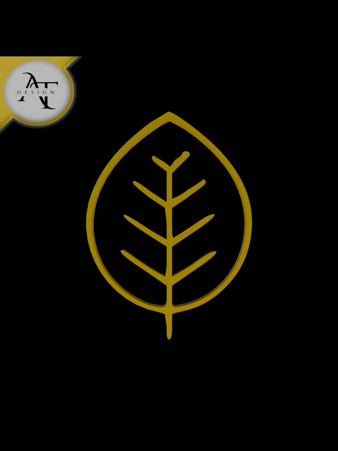 Simple Leaf Symbol - 2D Art 3d model