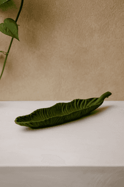 Leafy Tray — Matte Green Decorative Tray 3d model