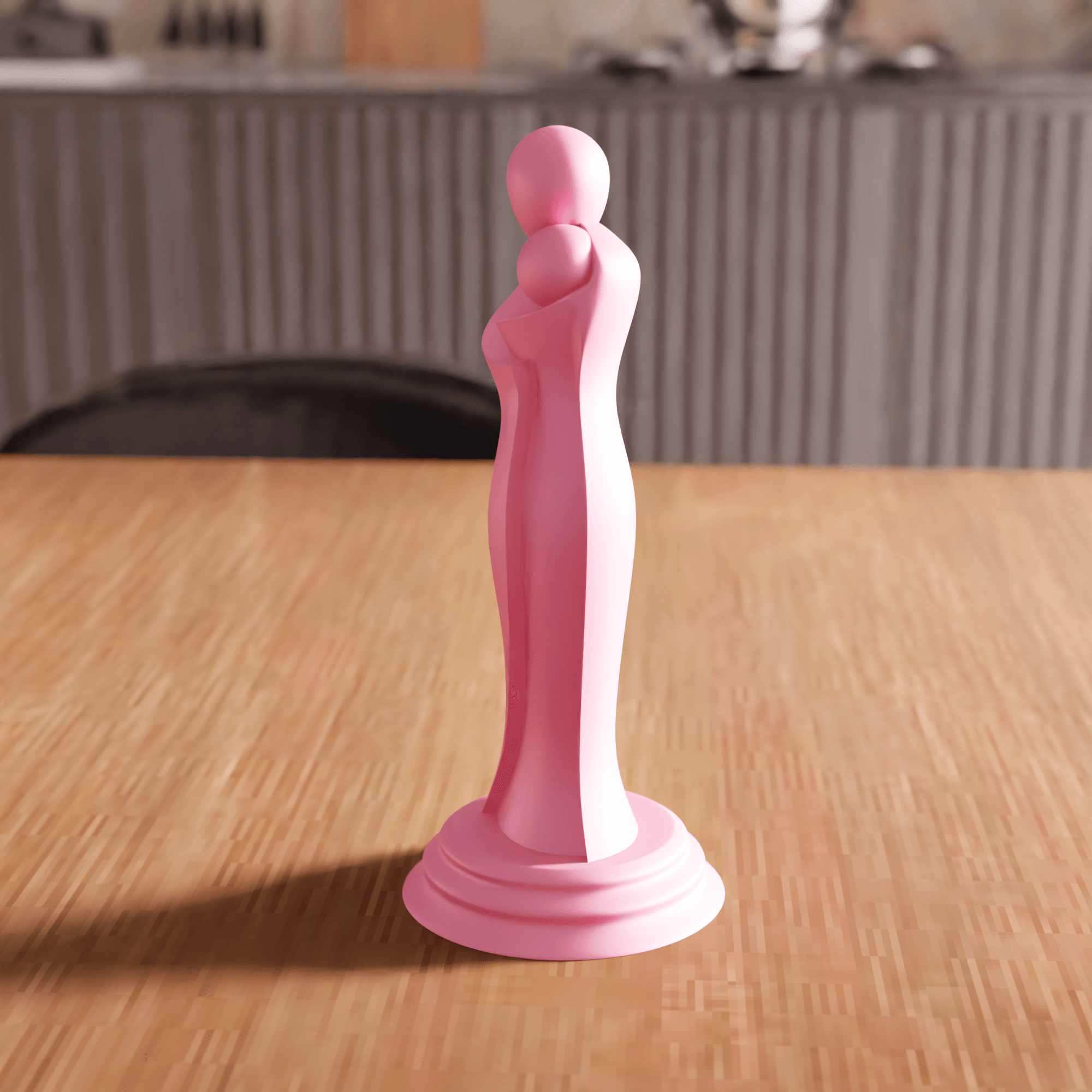 Abstract Mother and Child Statue 3d model
