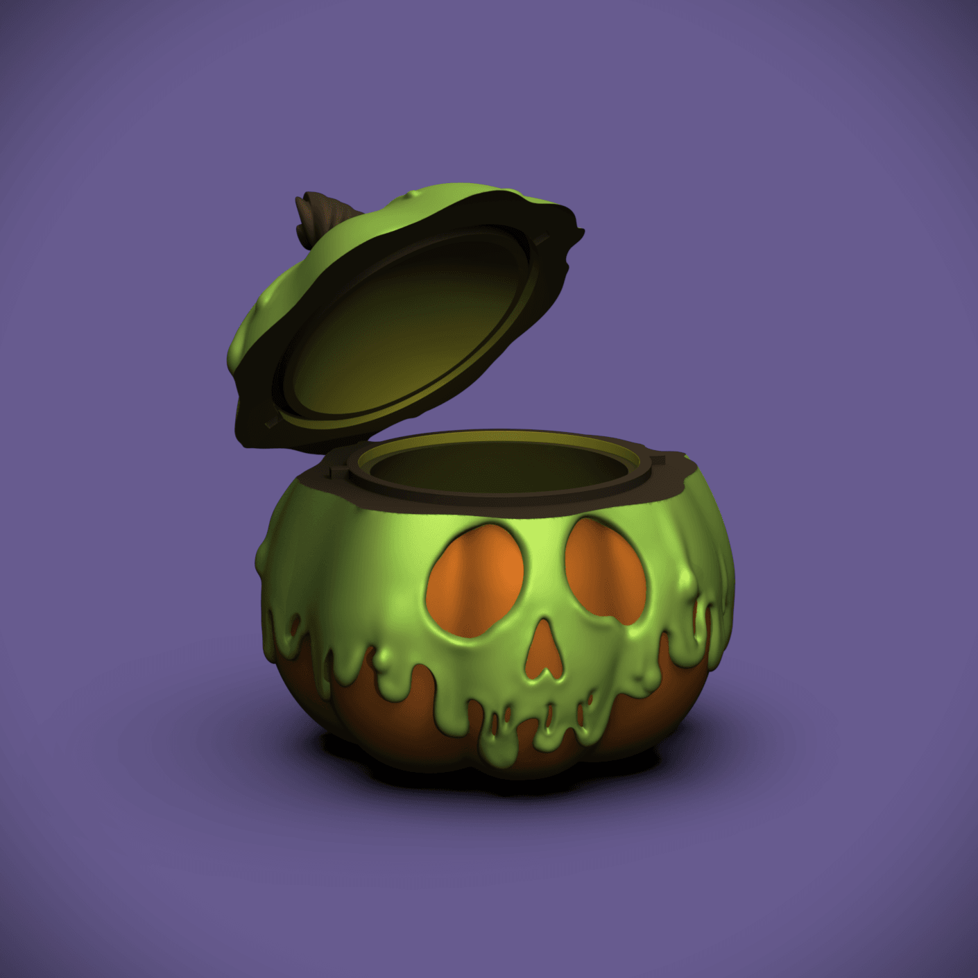 Poison Pumpkin Bowl/Lid (+Bambu 3mf Files) 3d model