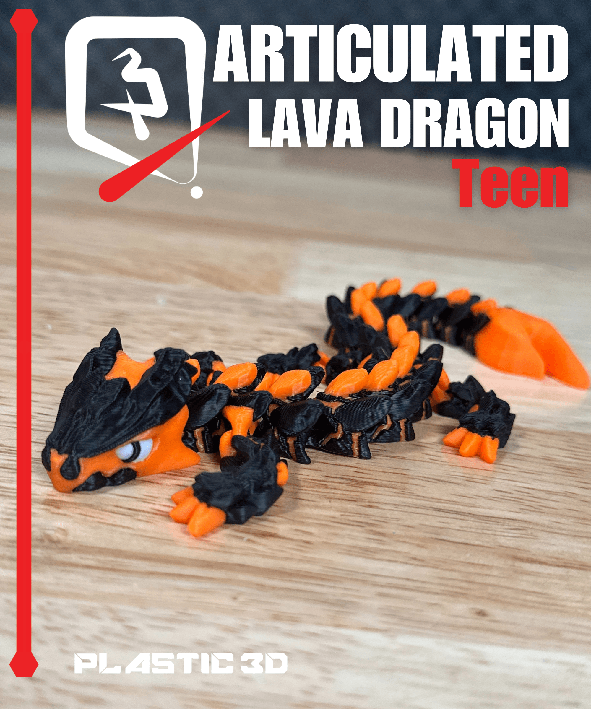 Articulated Lava Dragon- Teen 3d model