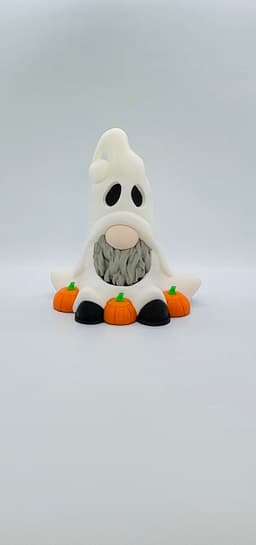 Ghost Gnome with Pumpkins 3d model