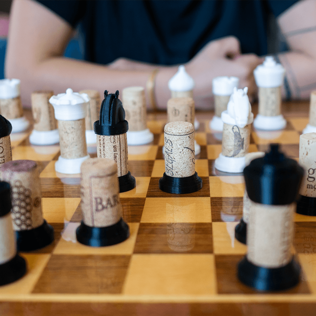 Wine Cork Chess Set 3d model