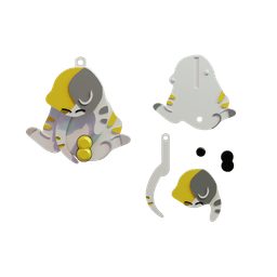 Funny Cat Keychain 3d model