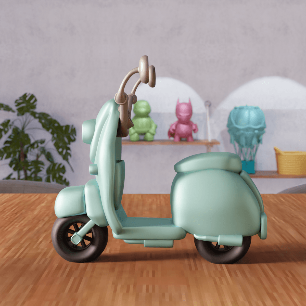 Stylized Classic Scooter 3d model