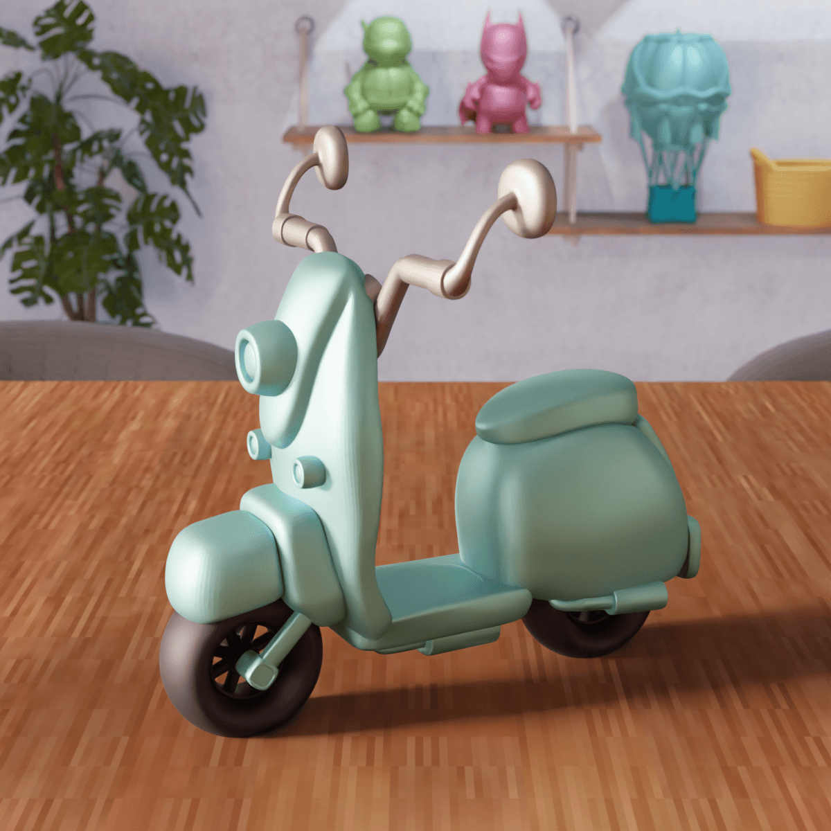 Stylized Classic Scooter 3d model