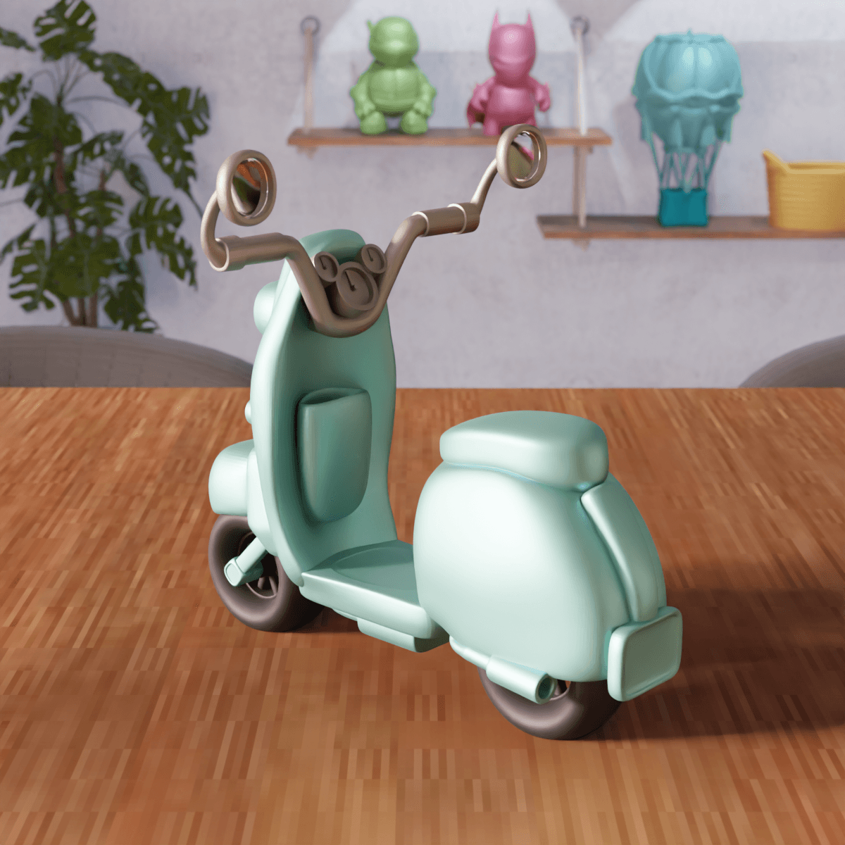 Stylized Classic Scooter 3d model