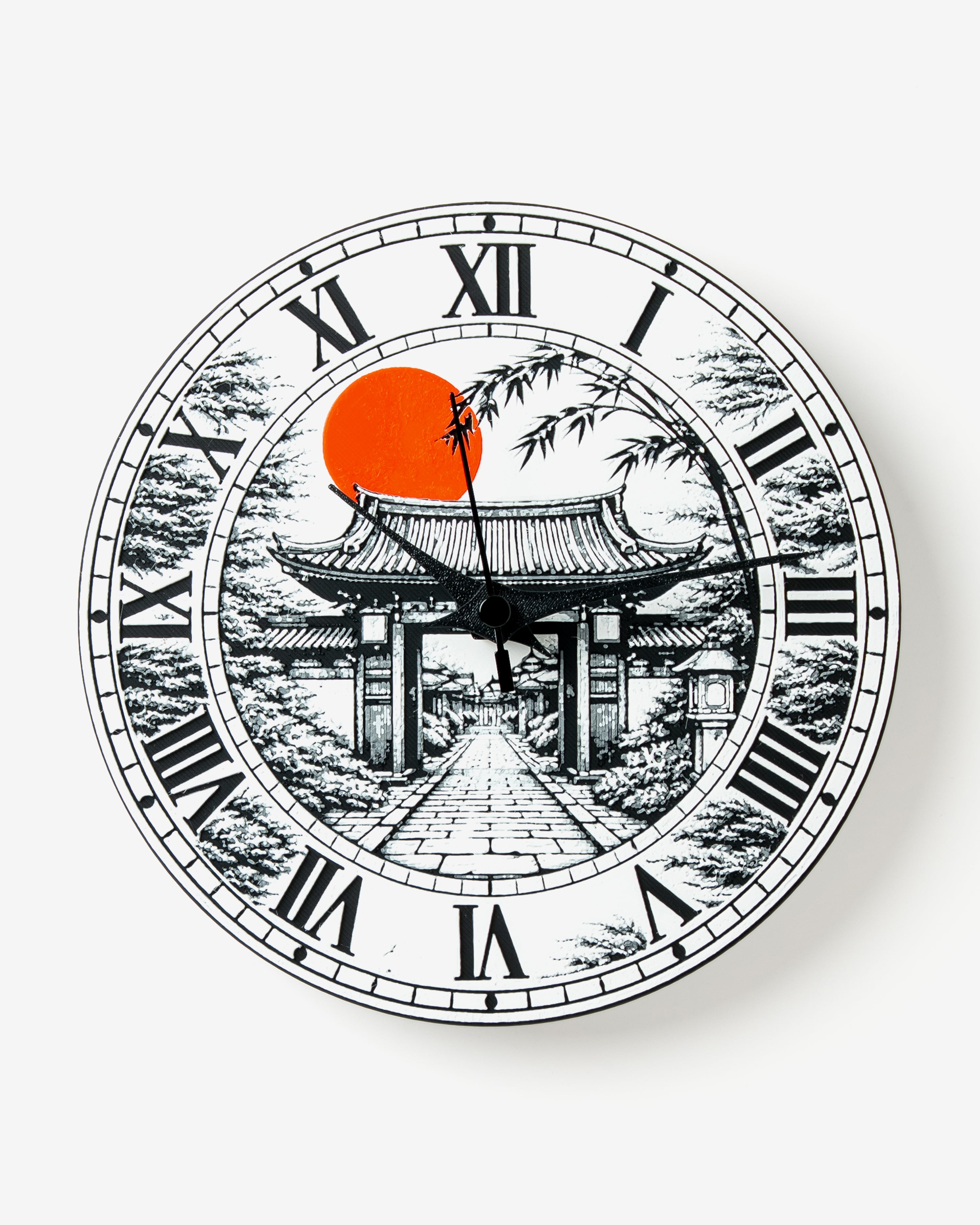 Red Moon Temple Clock 3d model