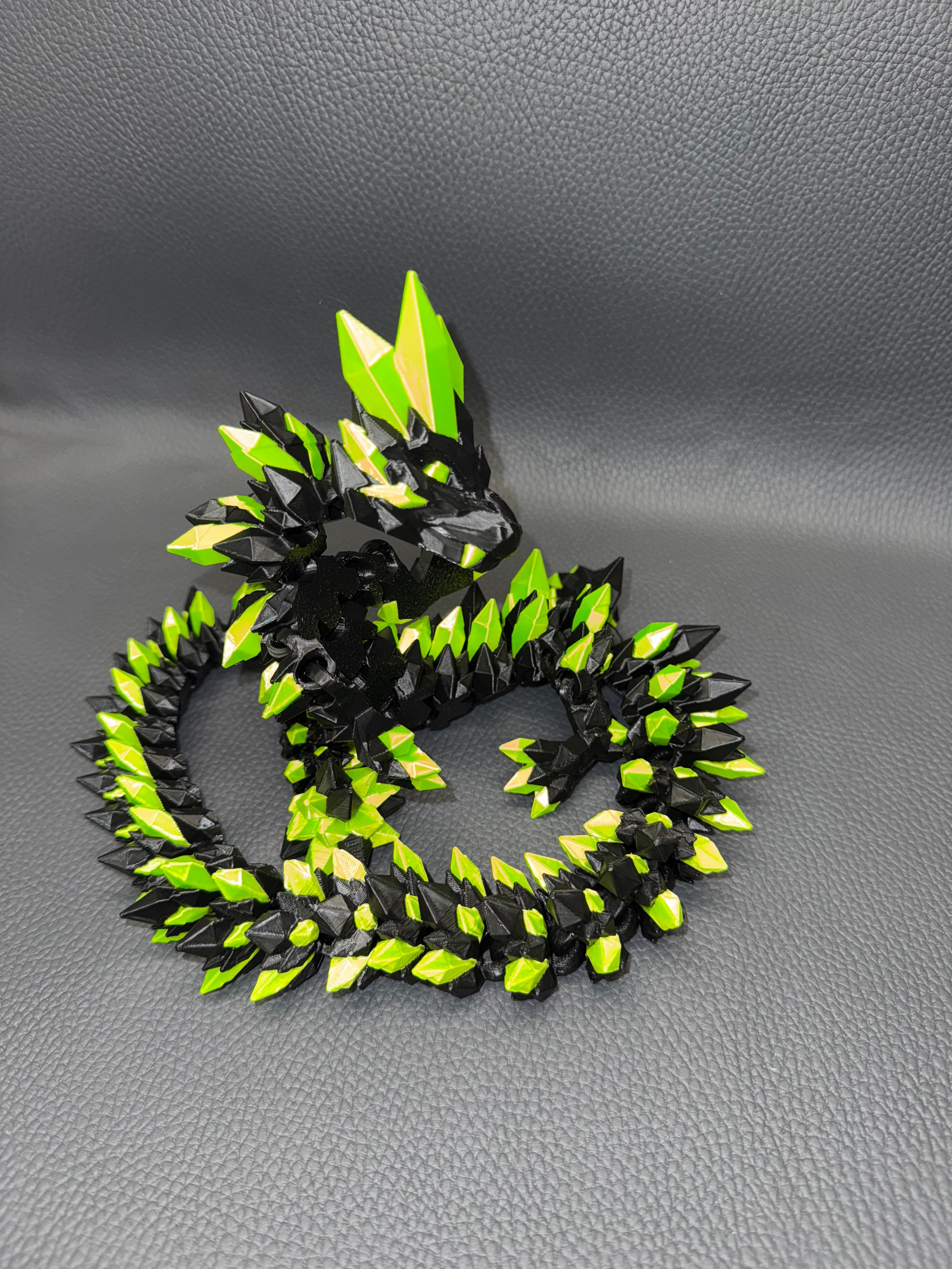 2025 crystal dragon printed in Polymaker black and silk lime