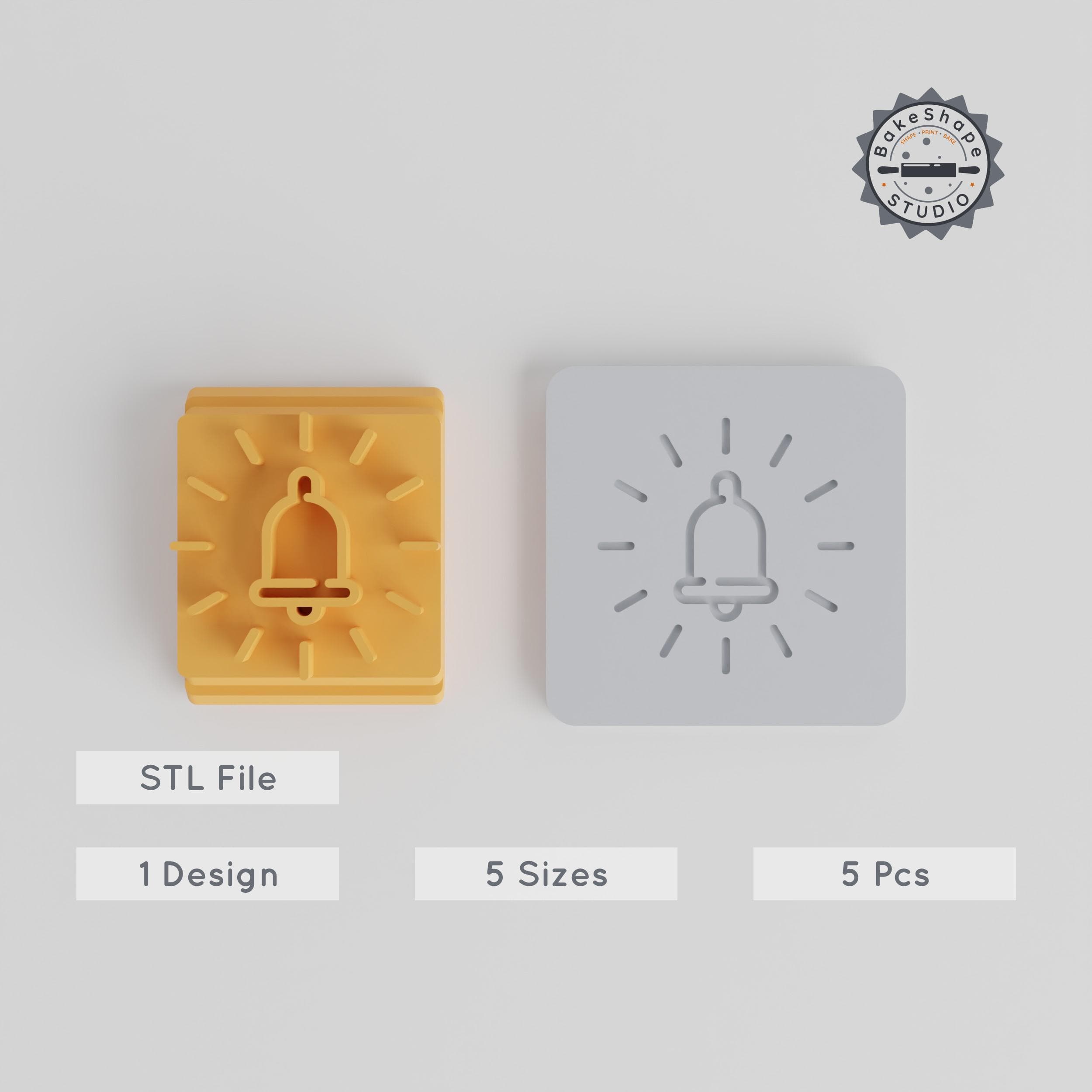 Bell Stamp Tile Set, 5 Sizes: 20-40mm, Perfect for Clay, Cookies & Fondant PRODUCT_3784 3d model