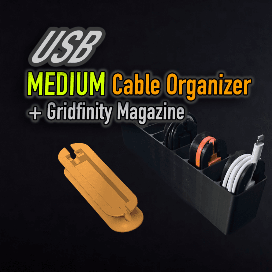 USB Cable Storage LARGE 120mm 3d model