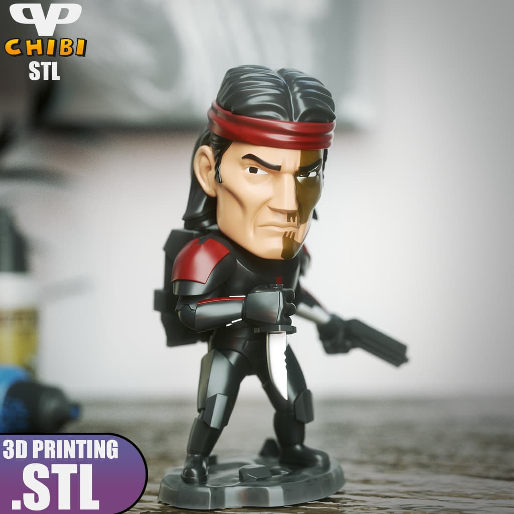 Star Wars Hunter Chibi STL for 3D Printing ChibiSTL 3DXM 3d model