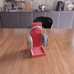 Modern Headphone Stand with Integrated Tray 3d model
