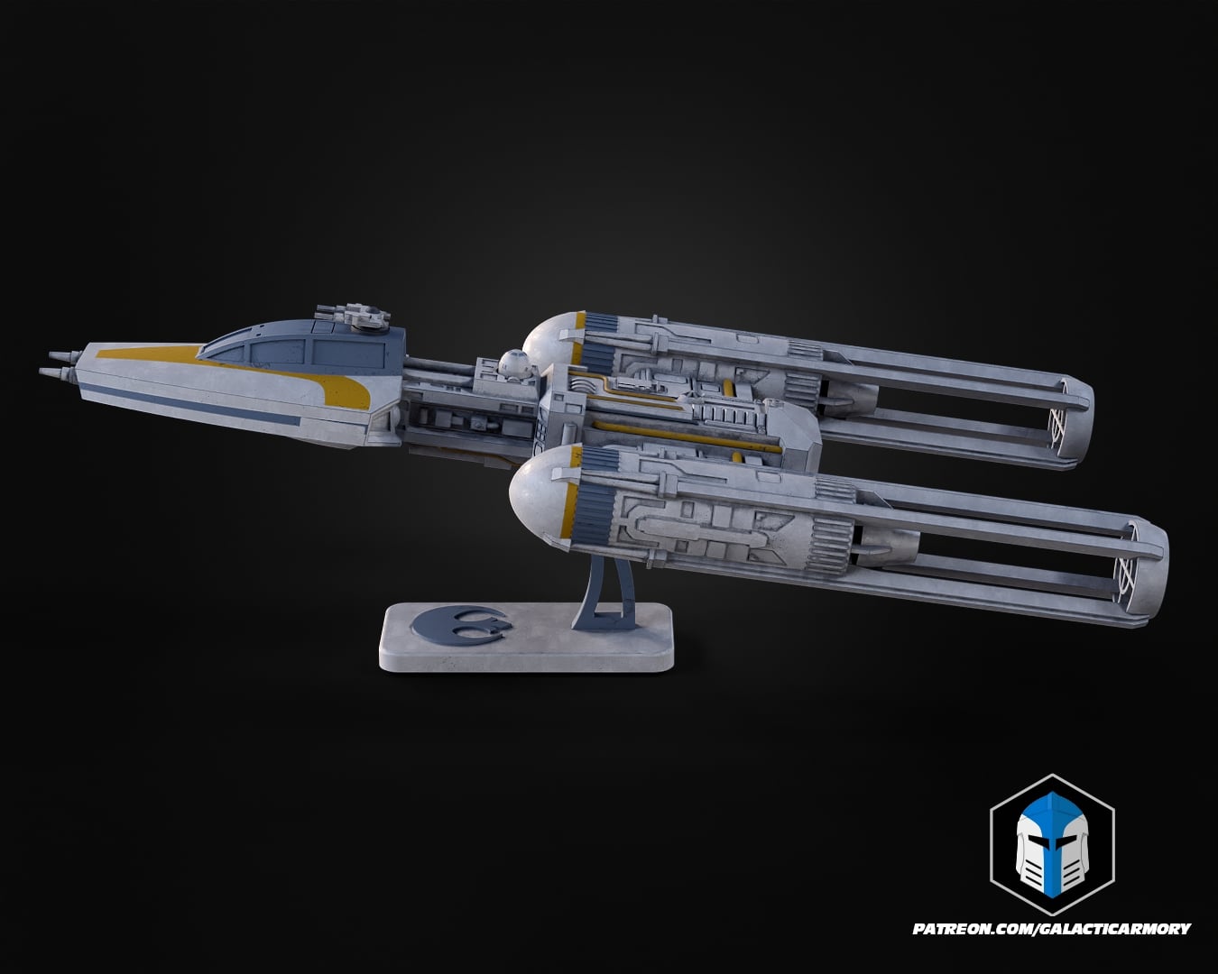 Y-Wing Vehicle Kit Card - 3D Print Files 3d model