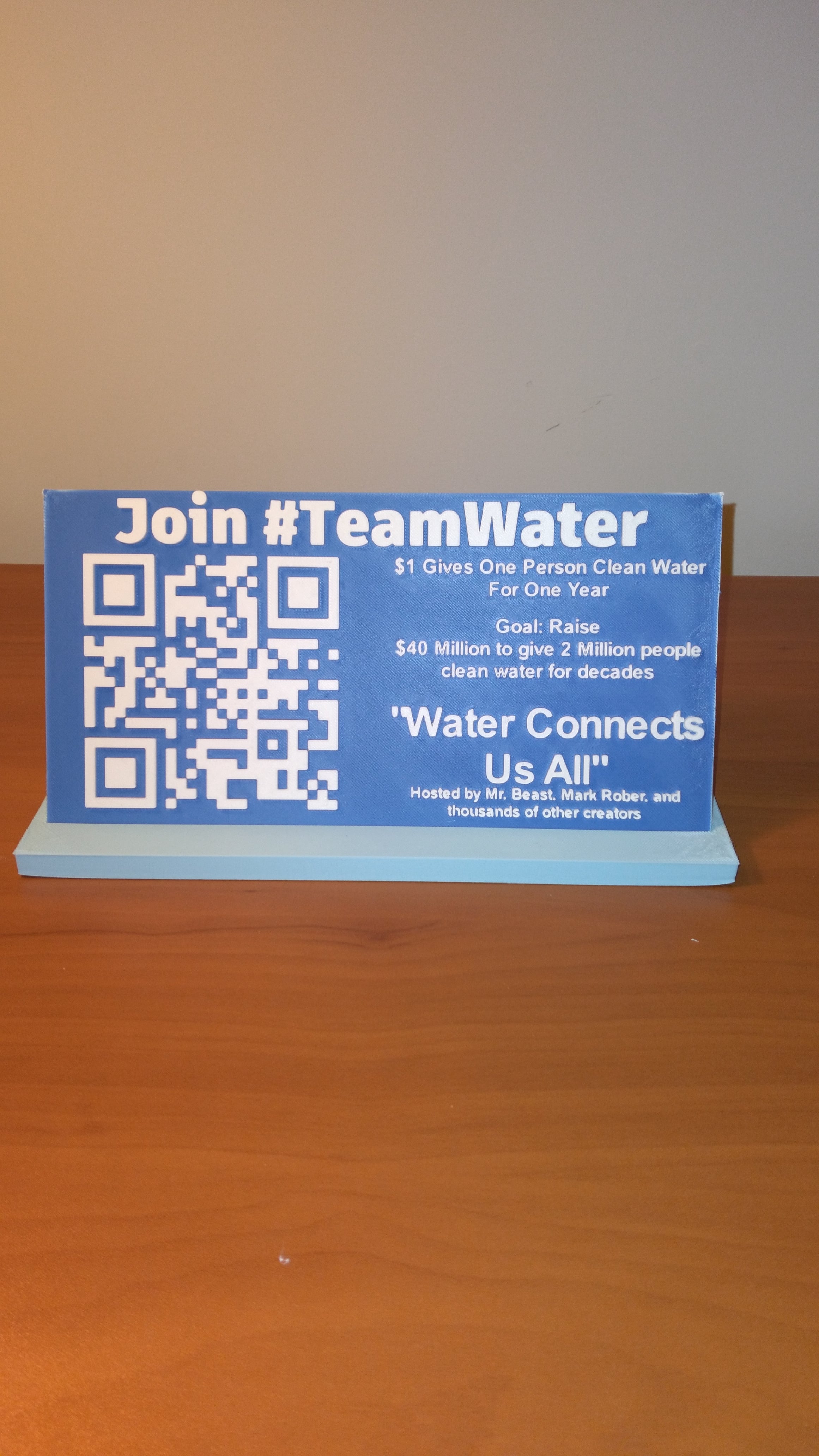 QR Code Display for Team Water 3d model