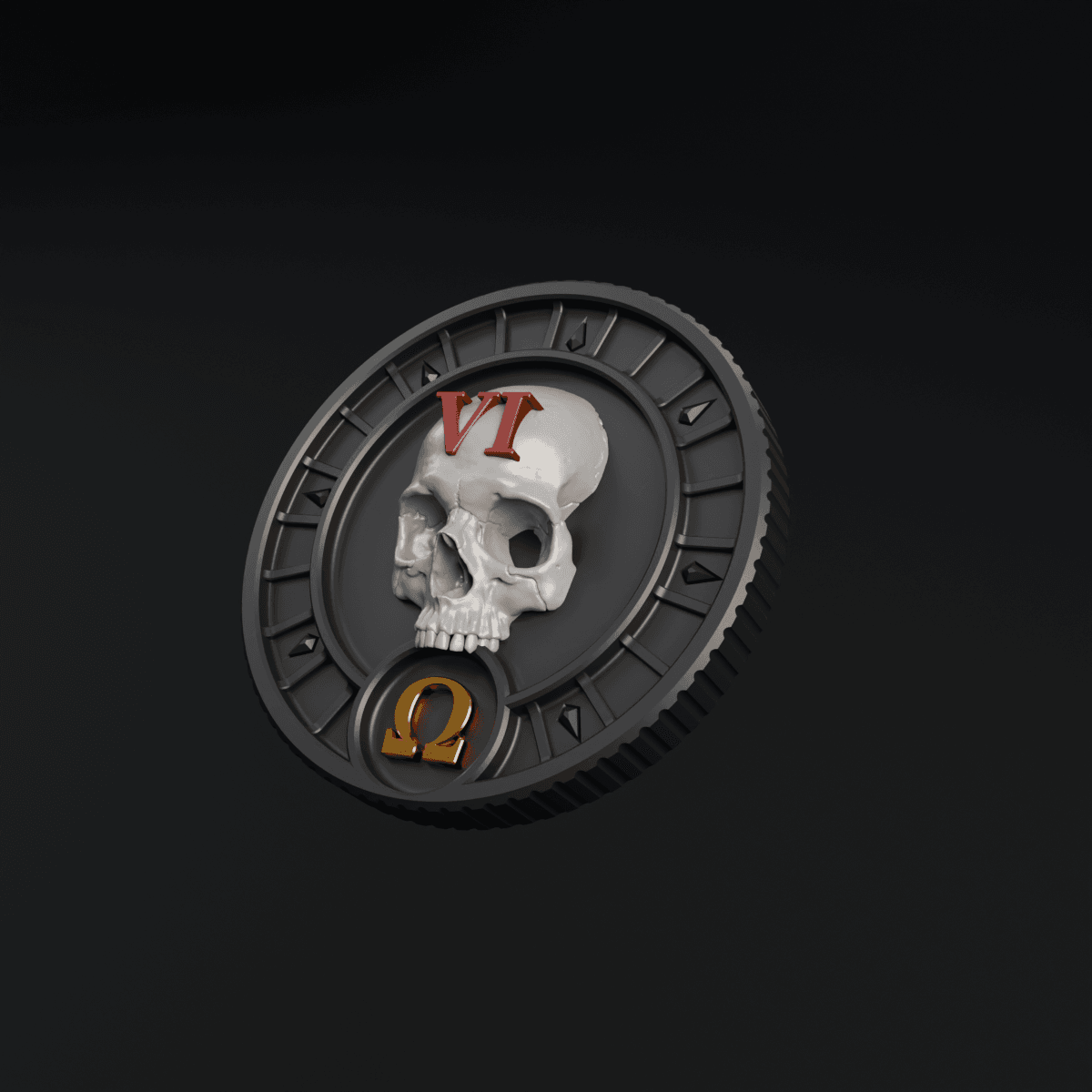 Skull token (40mm) 3d model
