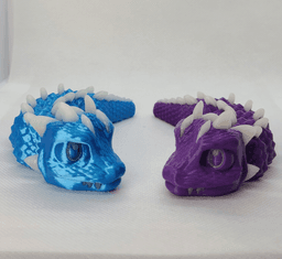 Baby Basilisk (Short) - Articulated Snap-Flex Fidget 3d model