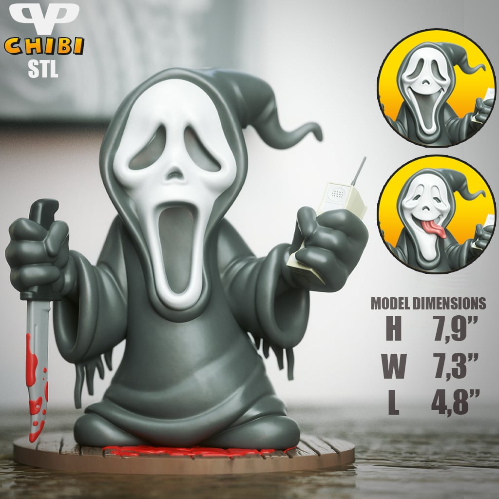 Ghostface Chibi STL for 3D Printing ChibiSTL 3DXM 3d model