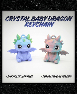 Crystal Baby Dragon Keychain 3d model