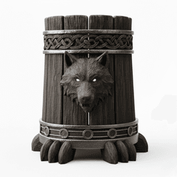 VIKING CAN HOLDER WITH WOLVES - 3D MODEL FOR PRINTING 3d model