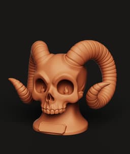 Demon Skull Ram Horns Multi-Color 3MF | Gothic Decor | Bambu Ready 3d model