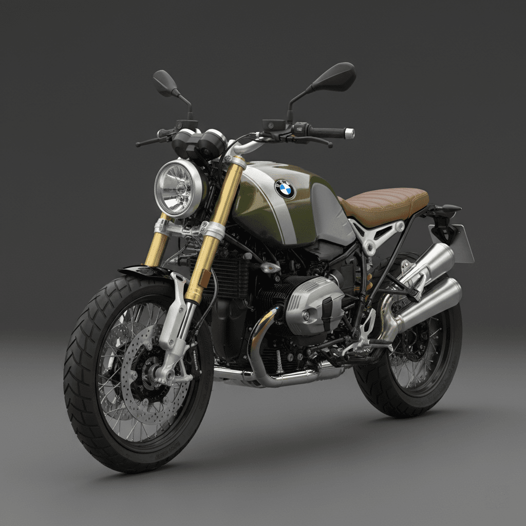 BMW RnineTScrambler Retro Motorcycle 3d model