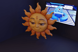 Sol sorridente com raios flamejantes.stl 3d model