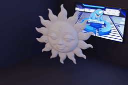 Sol sorridente com raios flamejantes.stl 3d model