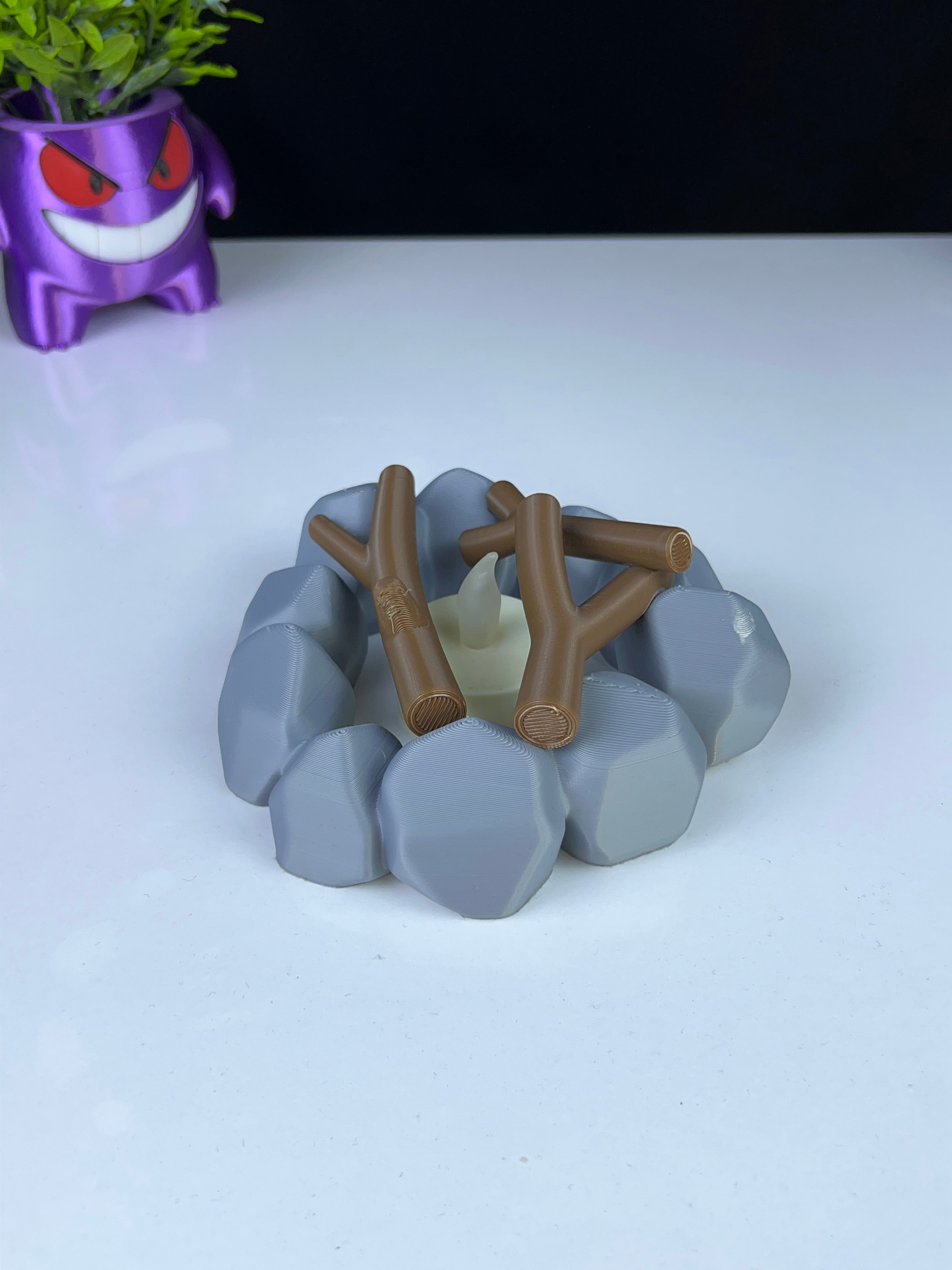 Fire tea light decor 3d model