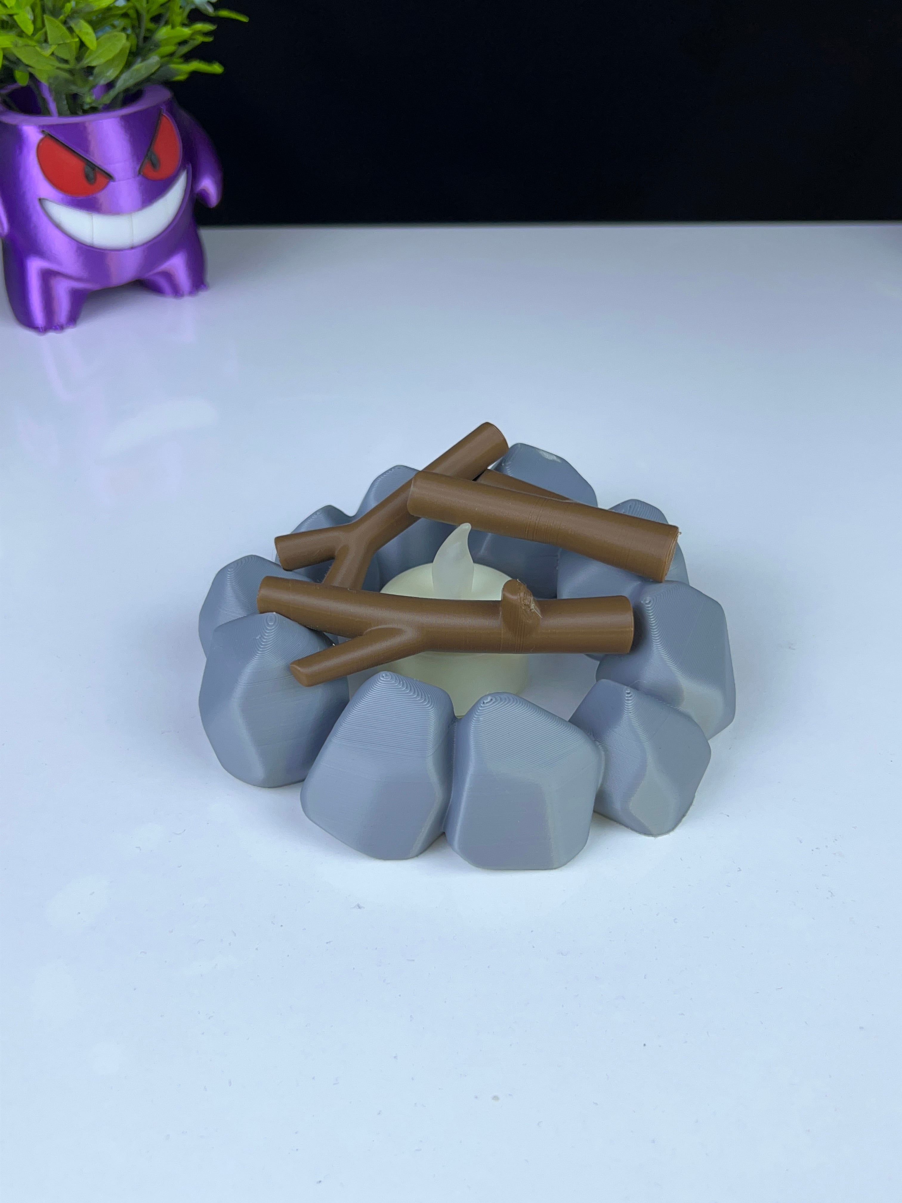 Fire tea light decor 3d model