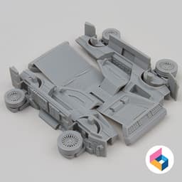 Foldable car Delorean 3d model
