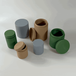 Storage Container Organizer Boxes with Screw Cap in 4 Sizes 3d model