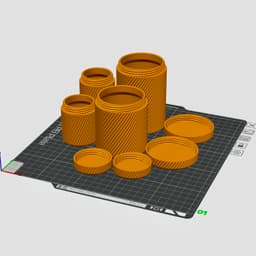 Storage Container Organizer Boxes with Screw Cap in 4 Sizes 3d model