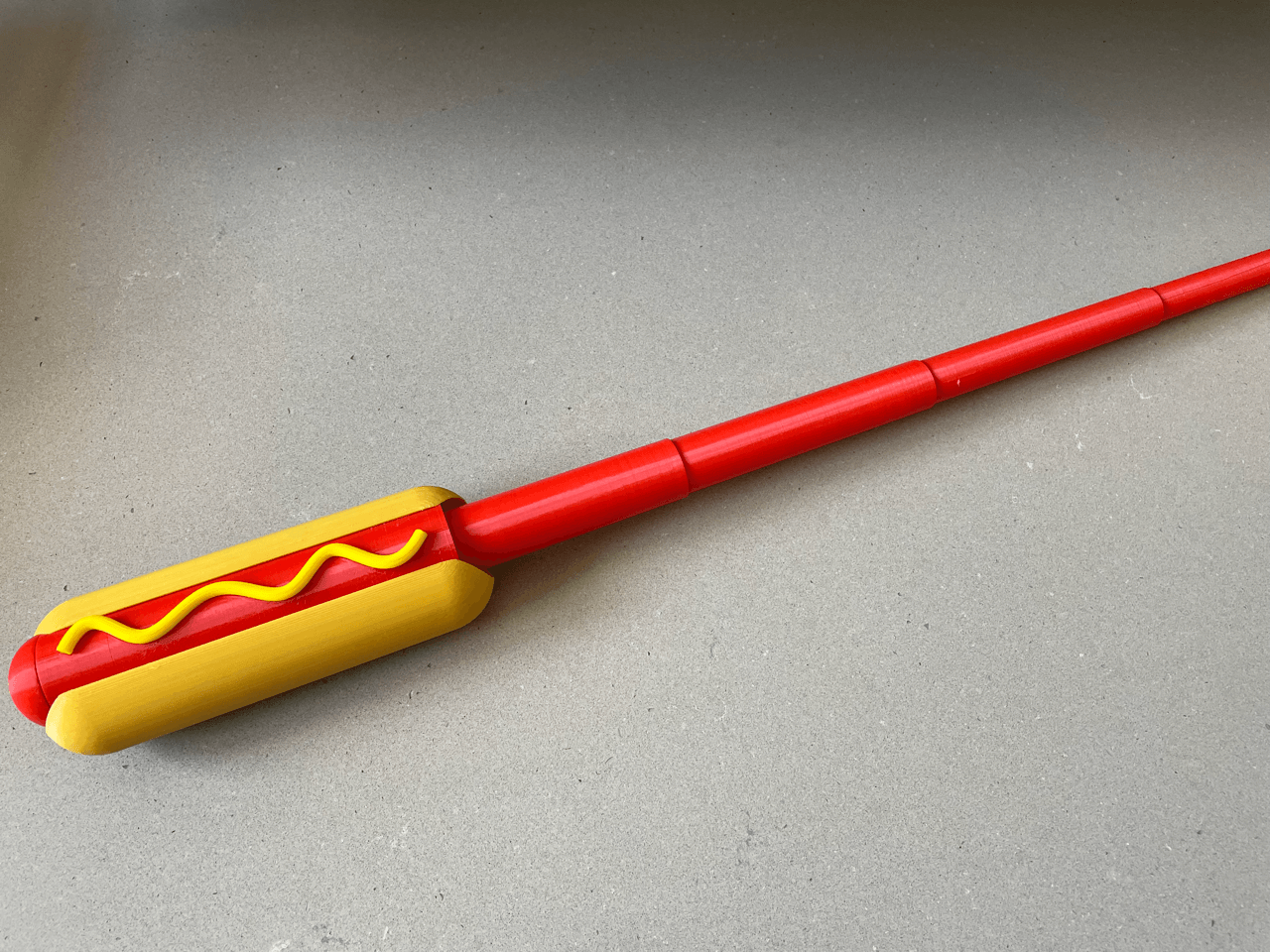 Collapsing Hot Dog Sword - Fidget Collapsible Sword Print-In-Place 3d model