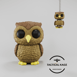 Flexy Owl Figurine + Keychain 3d model