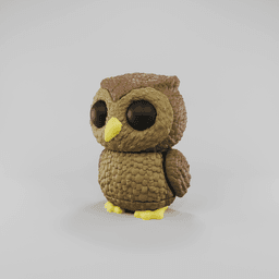 Flexy Owl Figurine + Keychain 3d model