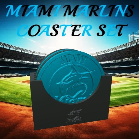 Miami Marlins Coaster Set (MLB) 3d model