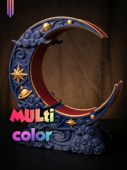 Celestial Crescent Moon 3MF | Decor Multi-Color | Space Art 3d model
