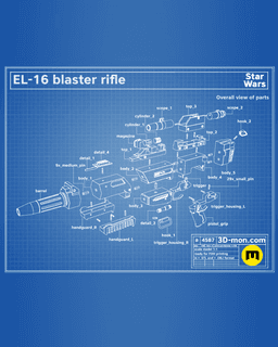 EL-16 Blaster Rifle - Star Wars 3d model