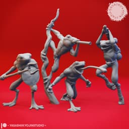 Army of Bullywugs - Tabletop Miniatures (Pre-Supported) 3d model