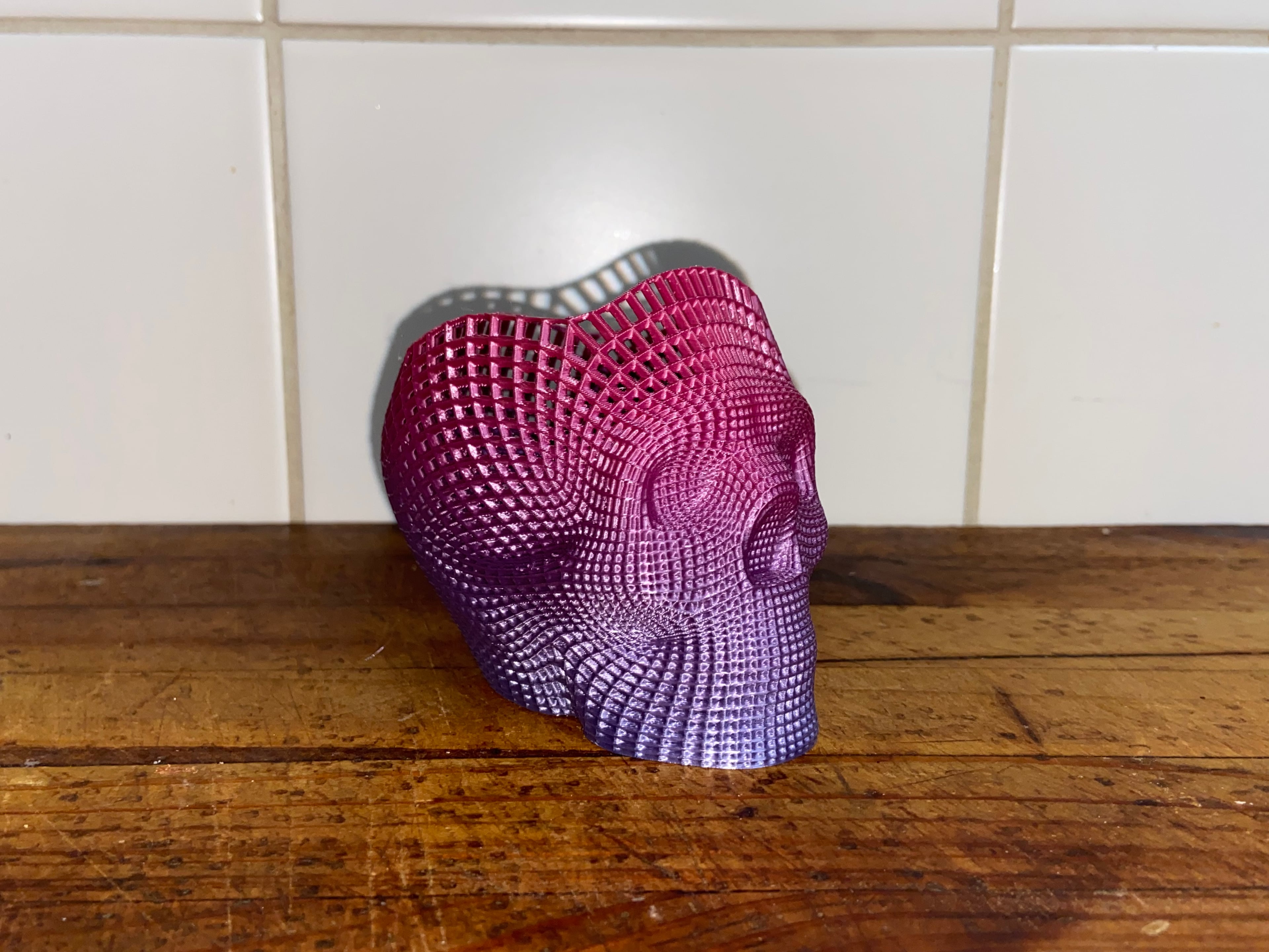 Wireframe skull pencil holder 3d model
