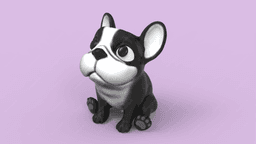 Cute French Bulldog 3d model