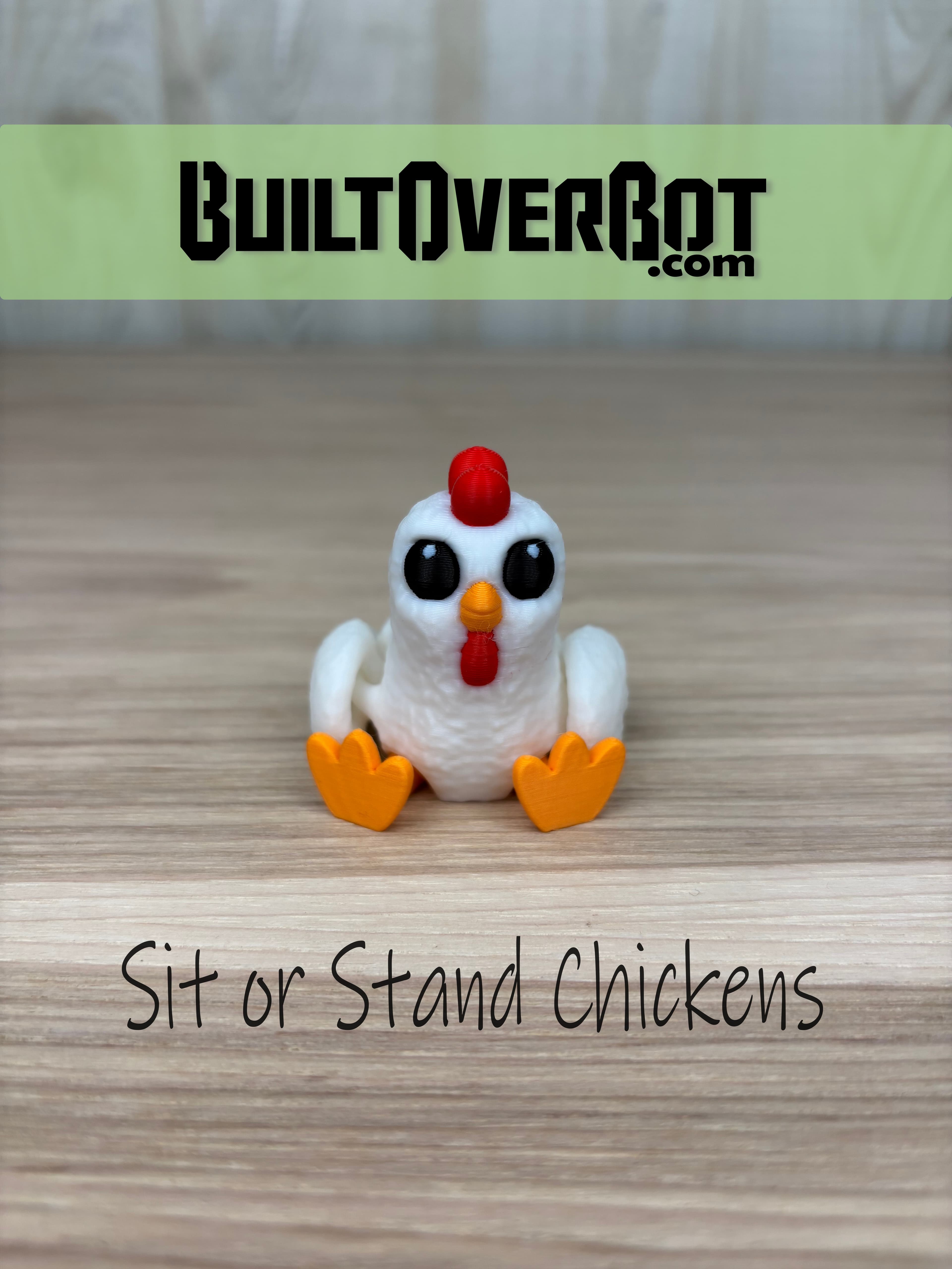 Sit or Stand Chicken with Wings 3d model